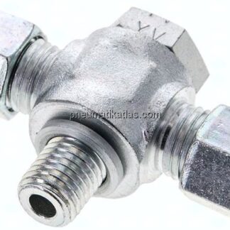 T-Schwenkverschraubung M 12x1,5-8 L (M14x1,5), Stahl verzinkt