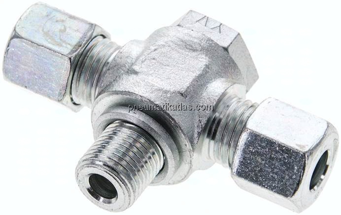 T-Schwenkverschraubung G 1/4"-8 L (M14x1,5), Stahl verzinkt