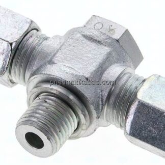 T-Schwenkverschraubung M 14x1,5-8 S (M16x1,5), Stahl verzinkt