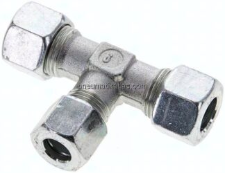 T-Schneidringverschraubung 12 L (M18x1,5)-10 L (M16x1,5)-12 L (M18x1,5), Stahl verzinkt