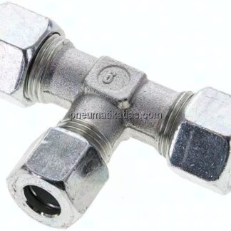 T-Schneidringverschraubung 12 L (M18x1,5)-10 L (M16x1,5)-12 L (M18x1,5), Stahl verzinkt