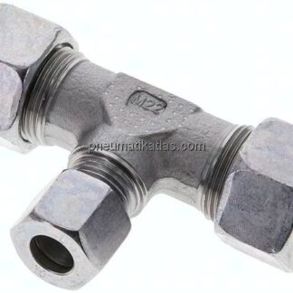 T-Schneidringverschraubung 15 L (M22x1,5)-10 L (M16x1,5)-15 L (M22x1,5), Stahl verzinkt