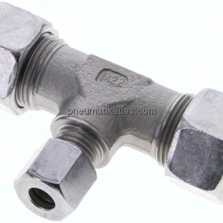T-Schneidringverschraubung 15 L (M22x1,5)-8 L (M14x1,5)-15 L (M22x1,5), Stahl verzinkt