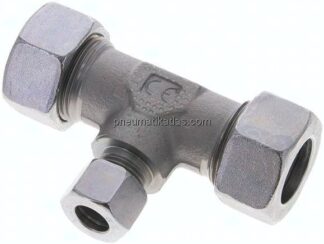 T-Schneidringverschraubung 22 L (M30x2)-12 L (M18x1,5)-22 L (M30x2), Stahl verzinkt