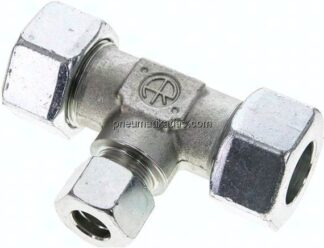 T-Schneidringverschraubung 25 S (M36x2)-16 S (M24x1,5)-25 S (M36x2), Stahl verzinkt