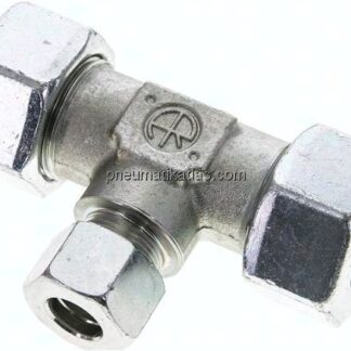 T-Schneidringverschraubung 25 S (M36x2)-16 S (M24x1,5)-25 S (M36x2), Stahl verzinkt