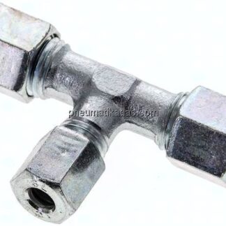T-Schneidringverschraubung 8 L (M14x1,5)-6 L (M12x1,5)-8 L (M14x1,5), Stahl verzinkt