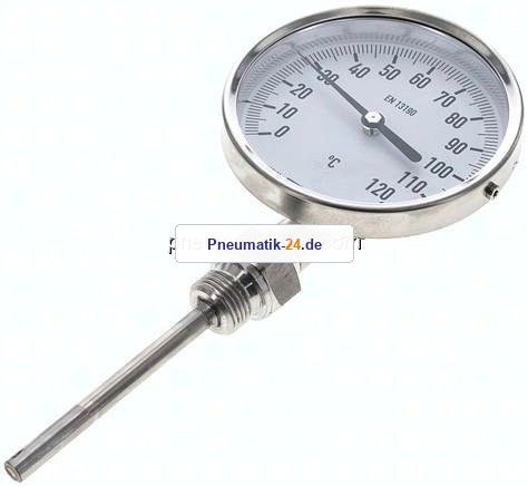 Bimetallthermometer, senkrecht D100/0 bis +120°C/100mm