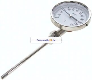 Bimetallthermometer, senkrecht D100/0 bis +120°C/160mm