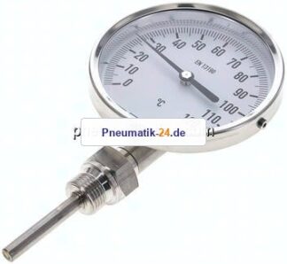 Bimetallthermometer, senkrecht D100/0 bis +120°C/63mm