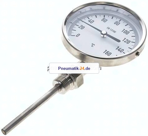 Bimetallthermometer, senkrecht D100/0 bis +160°C/100mm