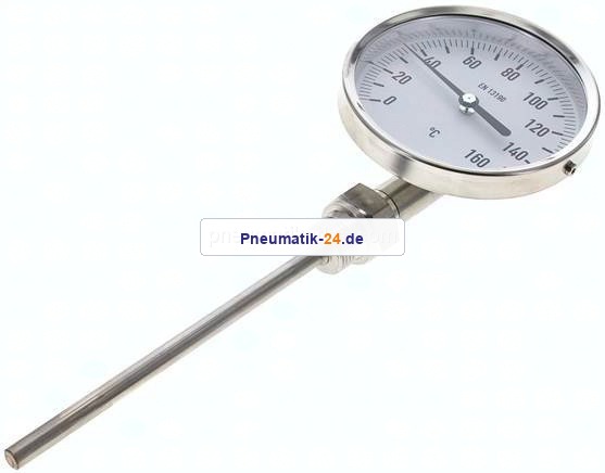 Bimetallthermometer, senkrecht D100/0 bis +160°C/160mm