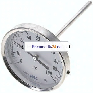 Bimetallthermometer, waagerecht D100/0 bis +100°C/160mm