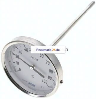 Bimetallthermometer, waagerecht D100/0 bis +100°C/200mm