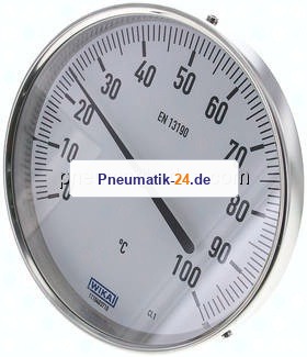 Bimetallthermometer, waagerecht D160/0 bis +100°C/100mm