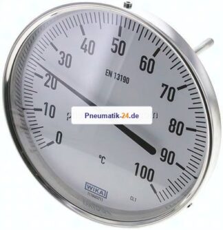 Bimetallthermometer, waagerecht D160/0 bis +100°C/160mm