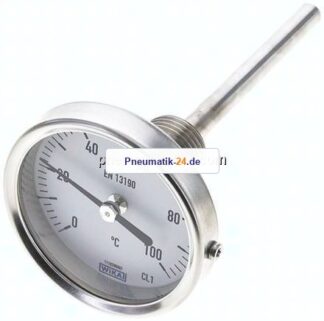 Bimetallthermometer, waagerecht D63/0 bis +100°C/100mm