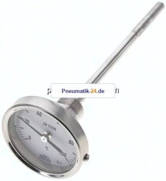 Bimetallthermometer, waagerecht D63/0 bis +100°C/160mm