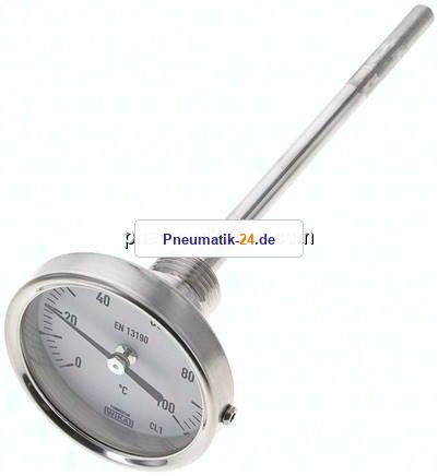 Bimetallthermometer, waagerecht D63/0 bis +100°C/160mm