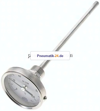 Bimetallthermometer, waagerecht D63/0 bis +100°C/200mm