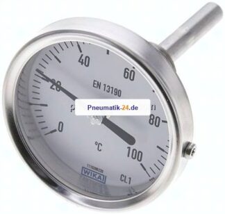 Bimetallthermometer, waagerecht D63/0 bis +100°C/63mm