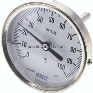 Bimetallthermometer, waagerecht D80/0 bis +100°C/63mm