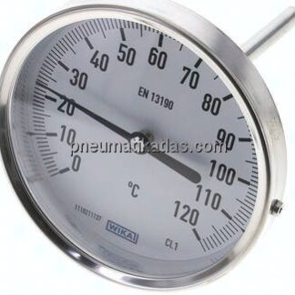 Bimetallthermometer, waagerecht D100/0 bis +120°C/100mm