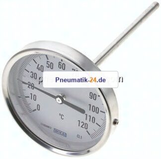 Bimetallthermometer, waagerecht D100/0 bis +120°C/160mm