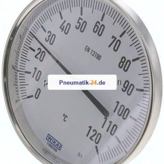 Bimetallthermometer, waagerecht D160/0 bis +120°C/100mm