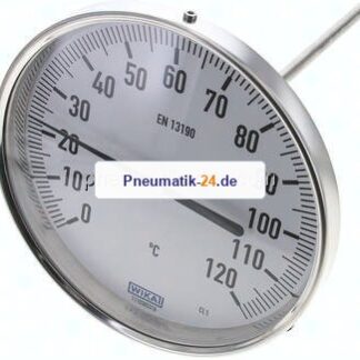 Bimetallthermometer, waagerecht D160/0 bis +120°C/200mm