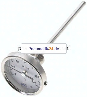 Bimetallthermometer, waagerecht D63/0 bis +120°C/160mm