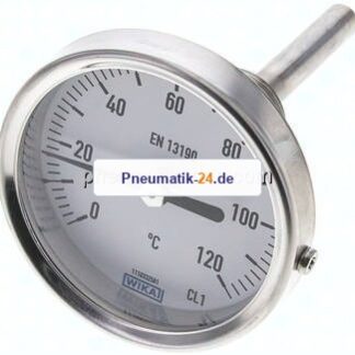 Bimetallthermometer, waagerecht D63/0 bis +120°C/63mm