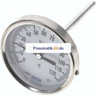 Bimetallthermometer, waagerecht D80/0 bis +120°C/100mm
