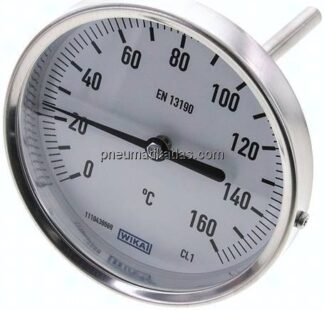 Bimetallthermometer, waagerecht D100/0 bis +160°C/100mm