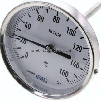 Bimetallthermometer, waagerecht D100/0 bis +160°C/100mm
