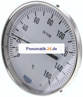 Bimetallthermometer, waagerecht D160/0 bis +160°C/100mm