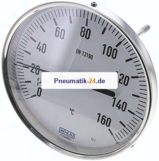 Bimetallthermometer, waagerecht D160/0 bis +160°C/160mm