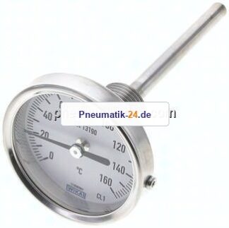 Bimetallthermometer, waagerecht D63/0 bis +160°C/100mm