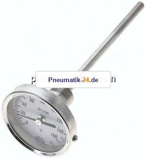 Bimetallthermometer, waagerecht D63/0 bis +160°C/160mm