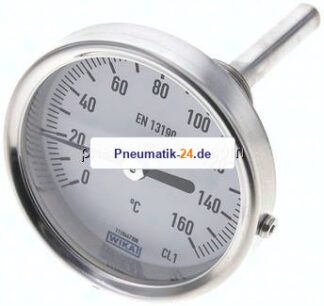 Bimetallthermometer, waagerecht D63/0 bis +160°C/63mm