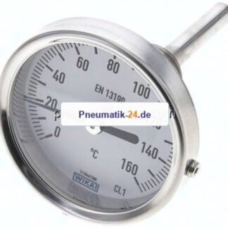 Bimetallthermometer, waagerecht D63/0 bis +160°C/63mm