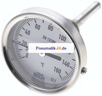 Bimetallthermometer, waagerecht D63/0 bis +160°C/63mm