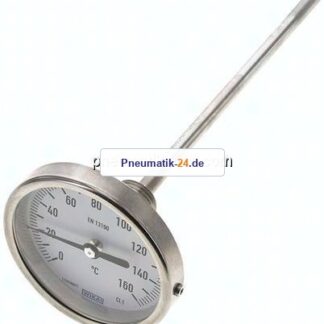 Bimetallthermometer, waagerecht D80/0 bis +160°C/200mm