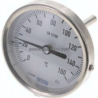 Bimetallthermometer, waagerecht D80/0 bis +160°C/63mm