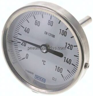 Bimetallthermometer, waagerecht D80/0 bis +160°C/63mm