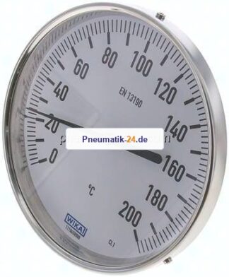Bimetallthermometer, waagerecht D160/0 bis +200°C/100mm