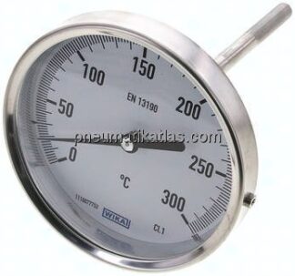 Bimetallthermometer, waagerecht D80/0 bis +200°C/100mm