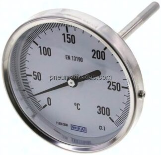 Bimetallthermometer, waagerecht D100/0 bis +300°C/100mm