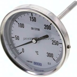 Bimetallthermometer, waagerecht D100/0 bis +300°C/100mm