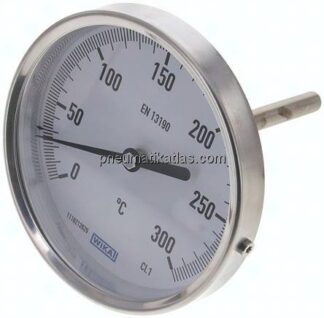 Bimetallthermometer, waagerecht D100/0 bis +300°C/63mm